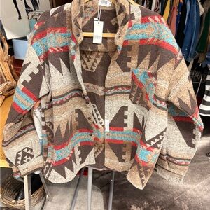 Tribal Patterned Utility Jacket